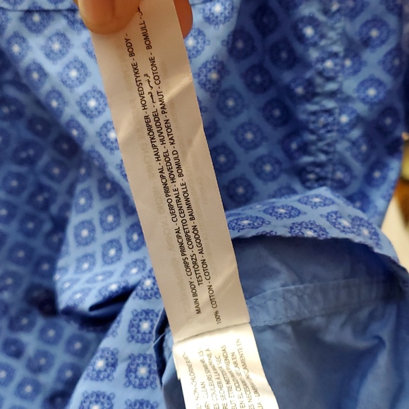 Ariat Men's Geometric Blue Button Down Shirt - Picture 10 of 11